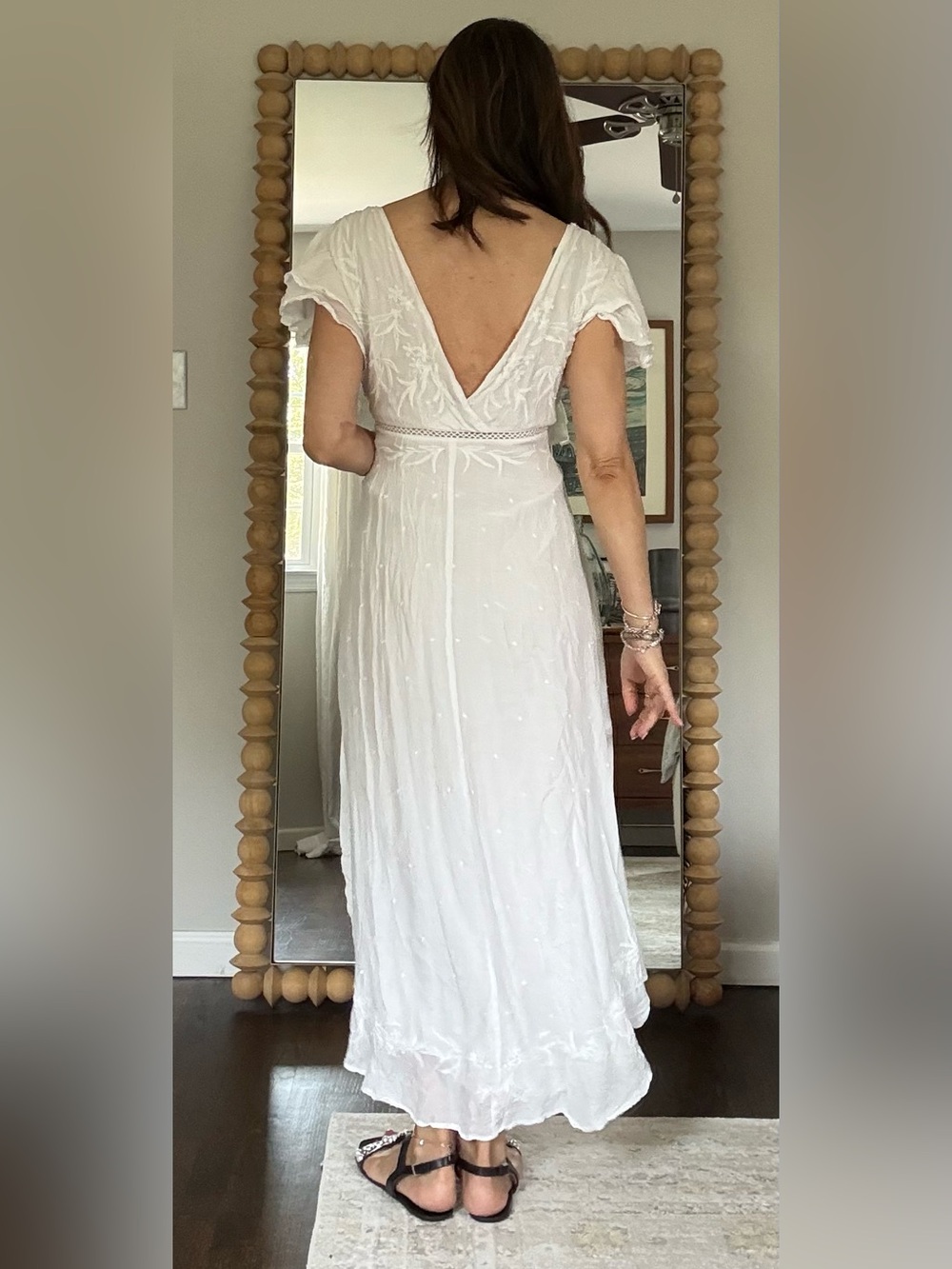 Anthropologie Love the Label White Embroidered High Low Dress - Picture 3 of 10